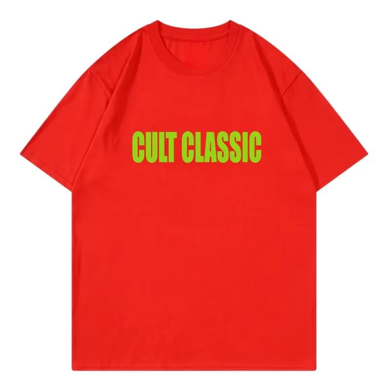 Cult Classic Vintage Black and White Bold Letter Printed High Street T-Shirt Cotton Graphic Tee Unisex Unisex Summer Streetwear