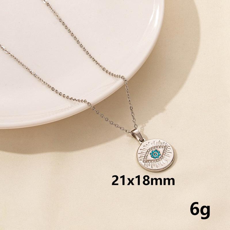 Stainless Steel Evil Eye Pendant Necklace: European & American Fashion Trend, Hip Hop Streetwear Style