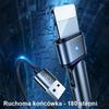 Usams Kabel Pleciony Obrotowy U60 2Alightning Czarny/Black 1M Sj476Usb01 (Us-Sj476)