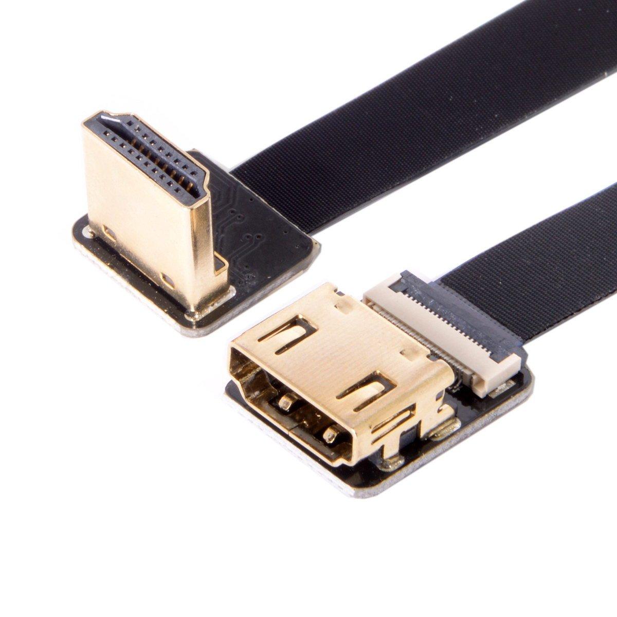 

CY CYFPV Down Angled 90 Degree HDMI Male to Female FPC Flat Cable for HDTV Multicopter Aerial Photography Black 20cm x 50cm x 20cm чёрный
