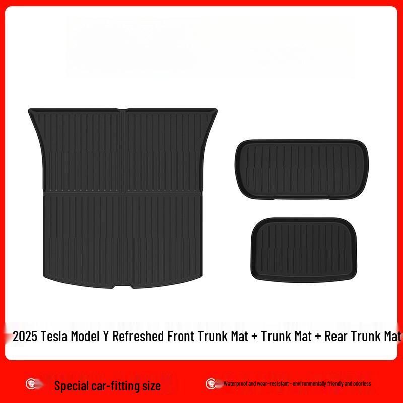 TPE Trunk Backrest Pad & Floor Mats for 2025 Tesla Model Y Facelift
