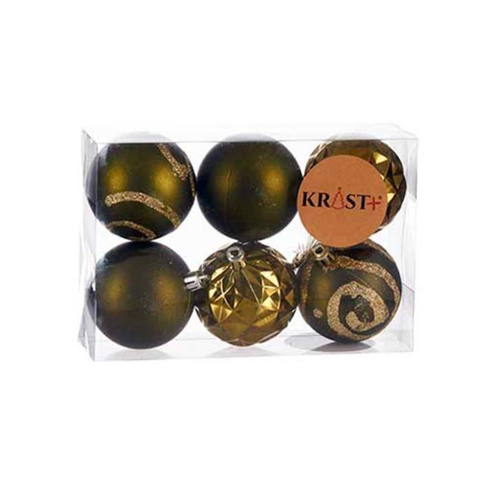 Lot De Boules De Noël Vert Plastique Ø 6 Cm (12 Unités)