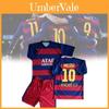 Fc Barcelona Vintage Soccer Jersey Set With Breathable Modal Blend For Kids Sports