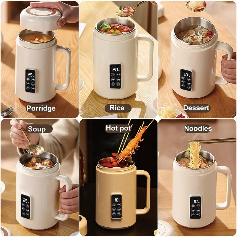 Xiaomi 500W Electric Kettle 12h Appointment Porridge Special Pot Portable 304 Stainless Steel Health Cup Multifunctional Rice Cooker 1L