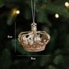Gold Christmas Hanging Decoration Shimmering Plastic Hanging Pendants Crown Xmas Tree Party Supplies Christmas Tree Ornament