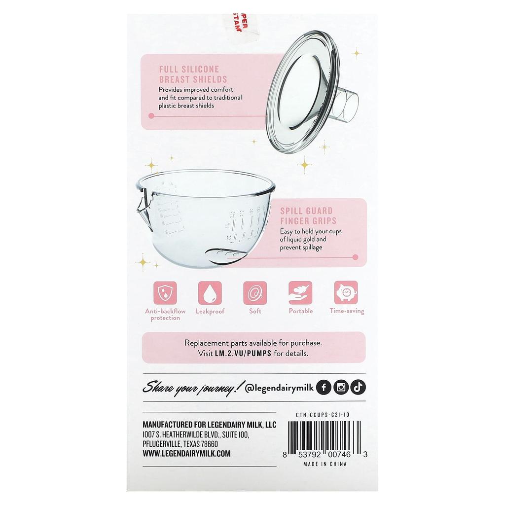 Legendairy Milk Silikonowe miseczki do pompowania, 2 sztuki