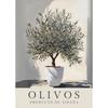 Retro Elegante Olivenbaum und Zitrone Leinwand Poster Vase Wandkunst Poster Perfektes Geschenk für Wohnzimmer Schlafzimmer Studentenwohnheim Heimdekoration