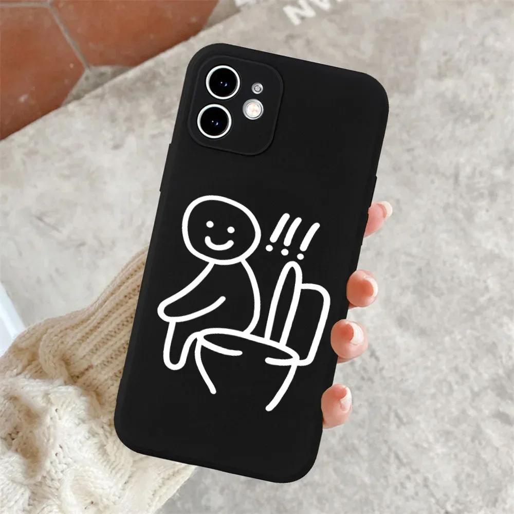 

Simple Matchstick Men Phone Cases for iPhone 16 14 15 13 12 11 Pro Max SE 13Mini 8 14 Plus XR Line Back Cover Fundas Coques Skin iPhone 7 8 or SE