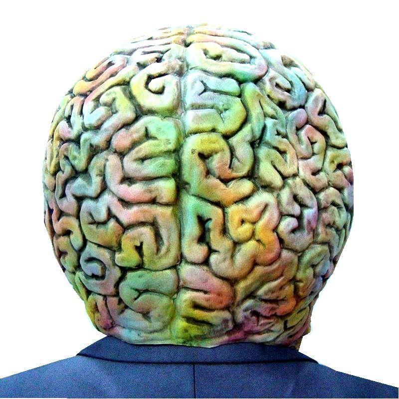 Attacks Martian Soldie Halloween Mask Full Head Latex Scary Alien Brain Party Mask UFO Mars Cosplay Costume Props