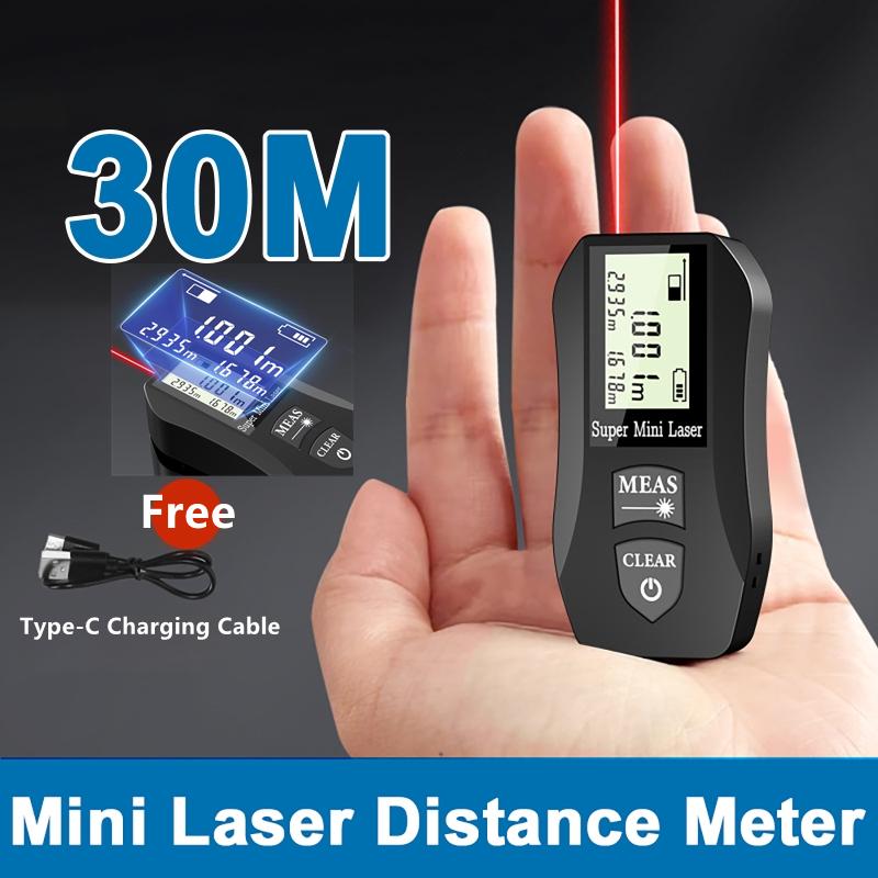 30M Mini Laser Distance Meter Continuous Measurement Electronic Ruler Infrared Measuring Instrument Handheld High-Precision