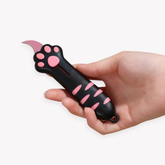 Cute Cat Paw Safety Knife Portable Letter Box Cutter Retractable for Carton Opener
