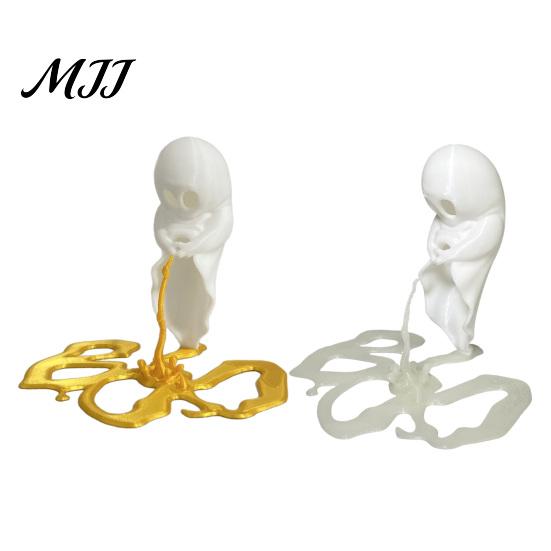 Halloween Party Supplies Funny Peeing Ghost Figurine, Spooky Statue, Unique Desk Accessories 3D Printed Luminous Tabletop Ornament, Joke Gift Glow in