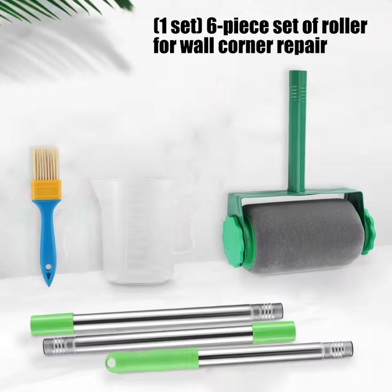 Multi Function Paint Roller System With Expandable Rod And Synthetic Brush For Home DIY Tasks
