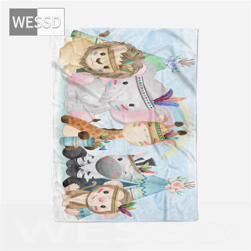 Kawaii Children Cartoon Blanket Animal Flannel Fleece Blanket Super Soft Nordic Bed Cover Bedspread Cute Gift