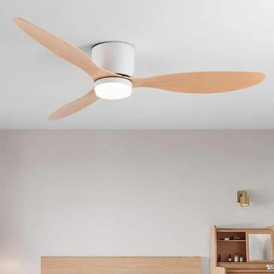 Moderní LED stropní ventilátor bez světel, nízkopodlažní podkrovní ventilátor s dálkovým ovládáním se světly, CC motor synchronizovaný ventilátor, 6 rychlostí, 20 cm