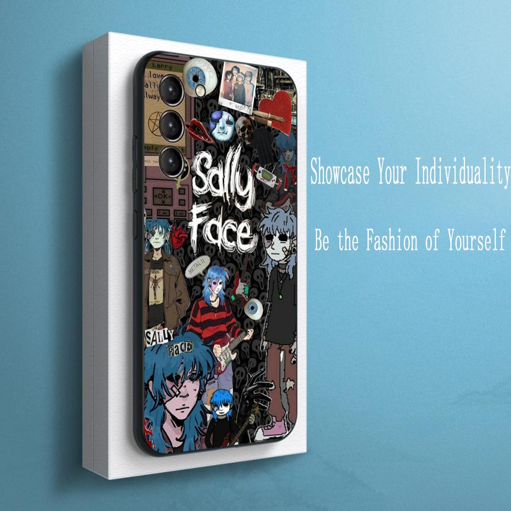 American Sally Face Retro Fashion Phone Case For Samsung Galaxy S26 S25 S24 S23 S22 S21 Plus Ultra Note20 Soft Black