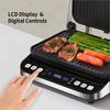 BioloMix BCG02D 2000W Electric Contact Grill, Removable/Reversible & Non-stick Plates, Smokeless, LCD Display & Digital Control, Opens 180 Degree