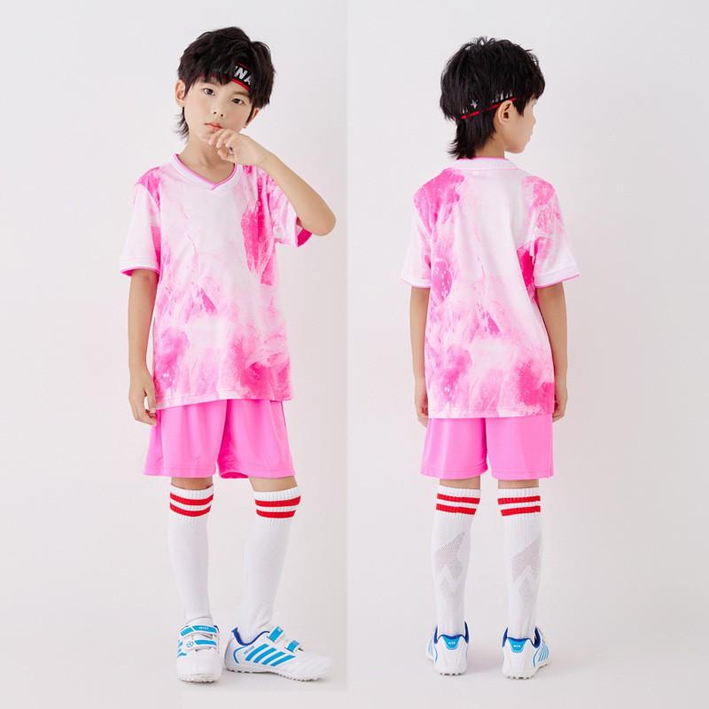 Kids Soccer Jersey Set Short Sleeve Team Uniform Boys Girls Kindergarten School Sports Performance