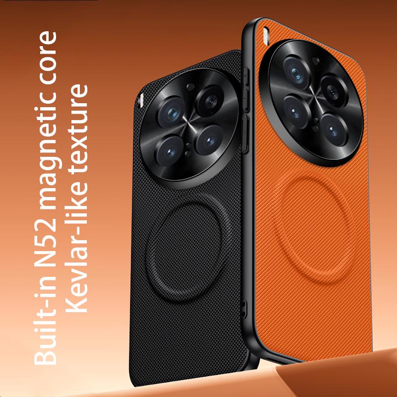 Case For Vivo X300 Ultra X200 Pro Mini X100 5G For MagSafe Magnetic Matte Fine Grained Leather Shell Metal Lens Frame Cover