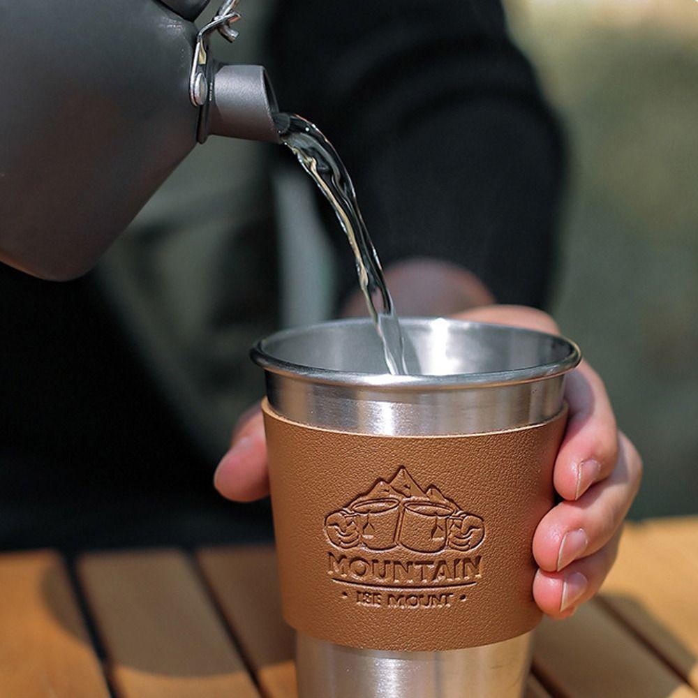 Cup Heat Insulation Cover Protective Cover Cup Sleeve Leather Cup Cover Stainless Steel Cup Sleeve