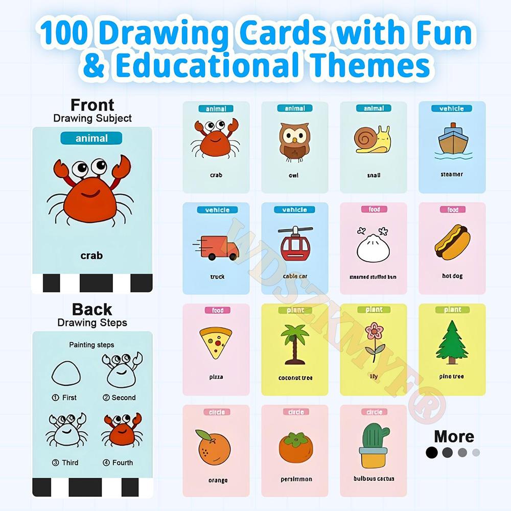 NEW Kids Drawing Robot with 100 Cards Interactive Educational Auto Drawing Robot for Boys Girls Preschool Learning