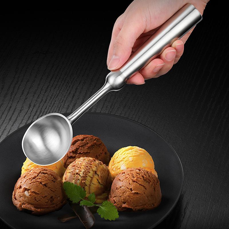 Multifunctional 304 Stainless Steel Ice Cream Scoop Ball Digger Fruit Watermelon Spoon Kitchen Restaurant Quality Ice Scooper