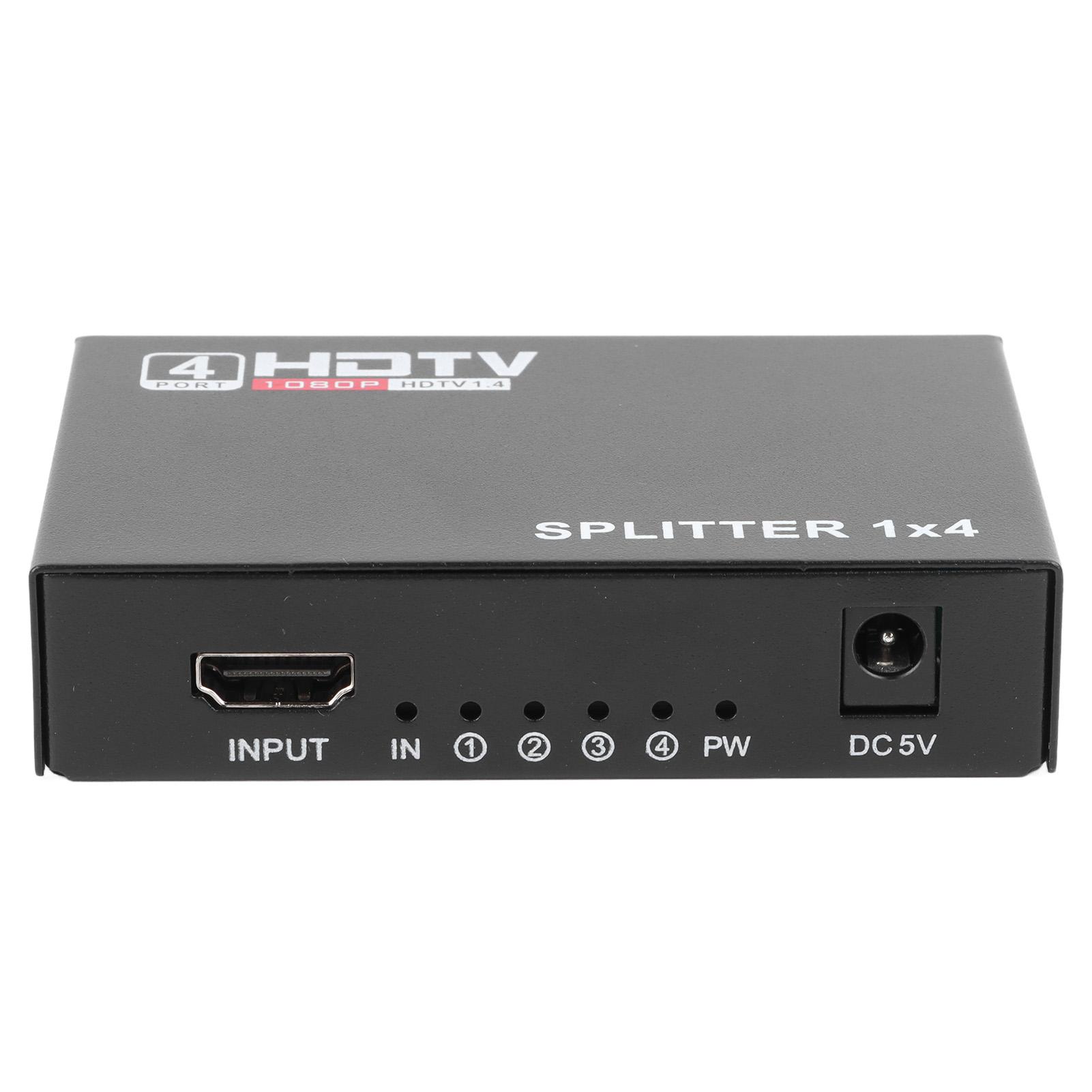 

Видеоразветвитель 1 вход 4 выхода 1080P с поддержкой Plug and Play USB Power Alloy Case HD Splitter для