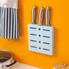 Wall-Mounted Adhesive Rack Drain Knife Holder Storage Container Cutlery Organizer for Kitchen