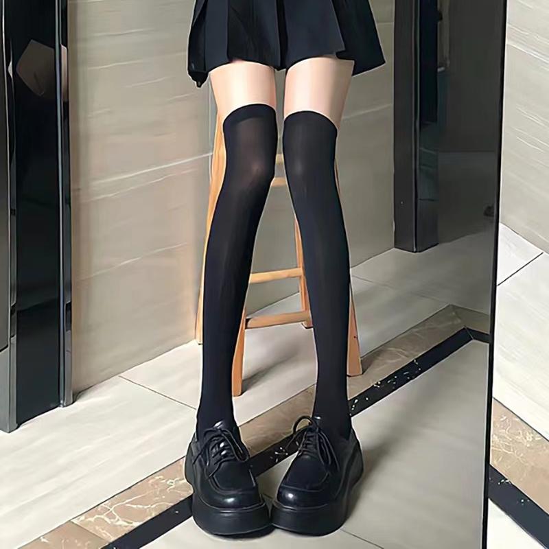 Sweet Over Knee Long Socks Women Girs Sexy Nylon Calf Socks Thigh High Stockings Legging JK Lolita Cosplay Tights