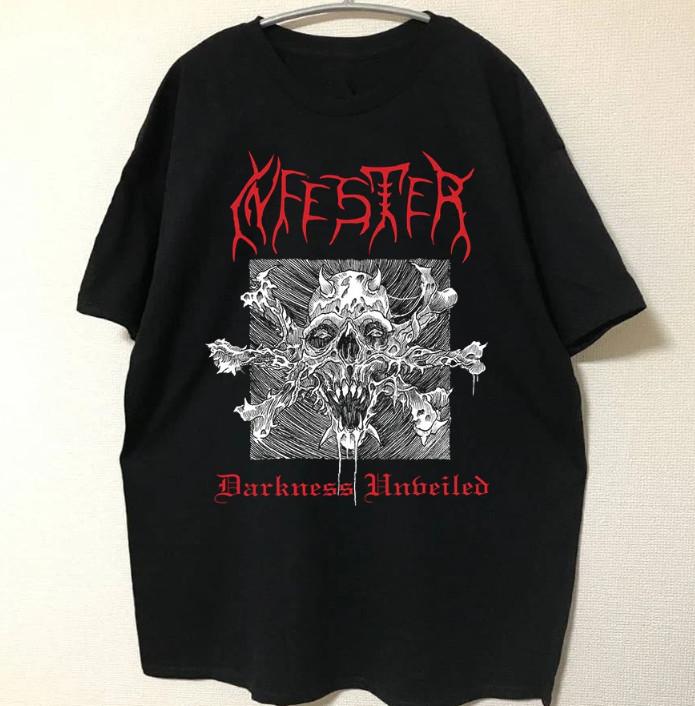 Infester Band Darkness Unveiled Black Cotton T Shirt Full Size S5XL Unisex T-Shirt XXXL