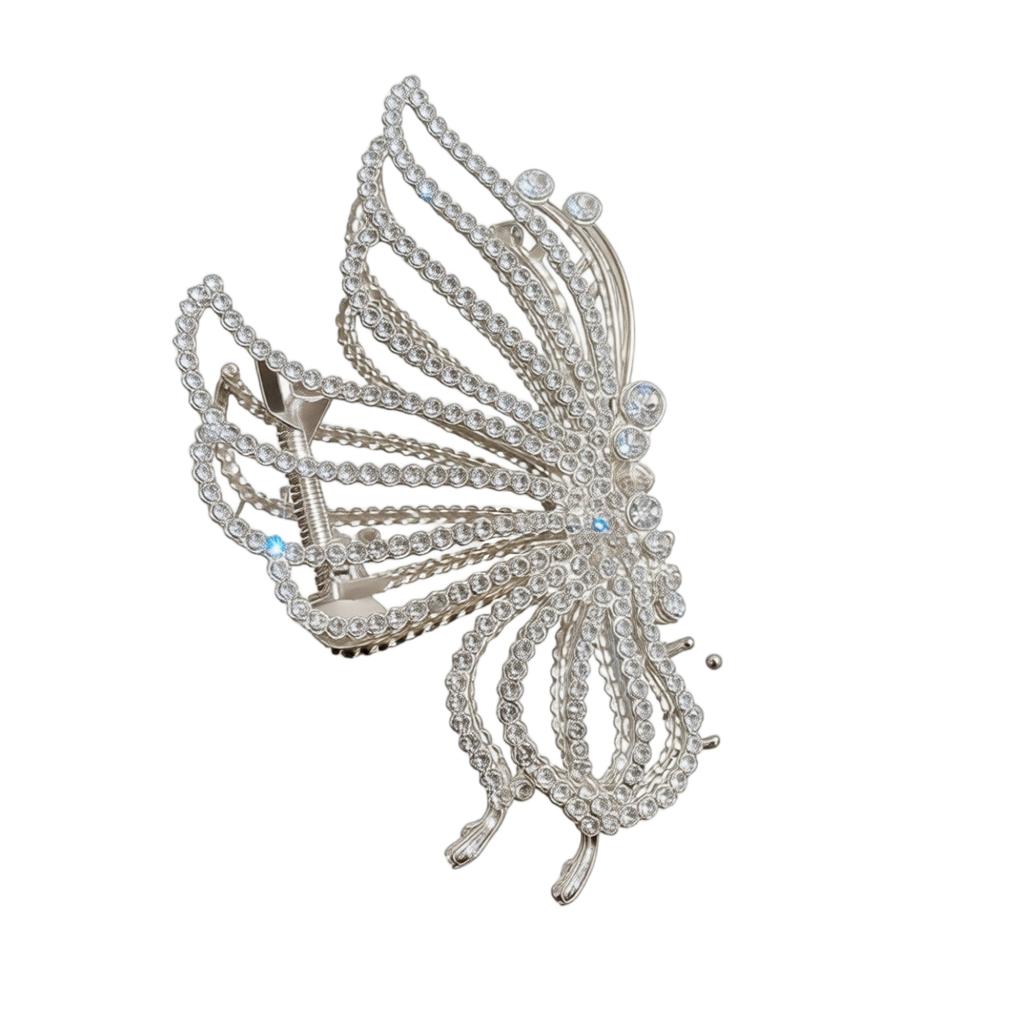 Große Metall-Haarklammer für Damen High-End-Design Strass Schmetterling Stil Haaraccessoires für Hochsteckfrisuren und Haarstyling