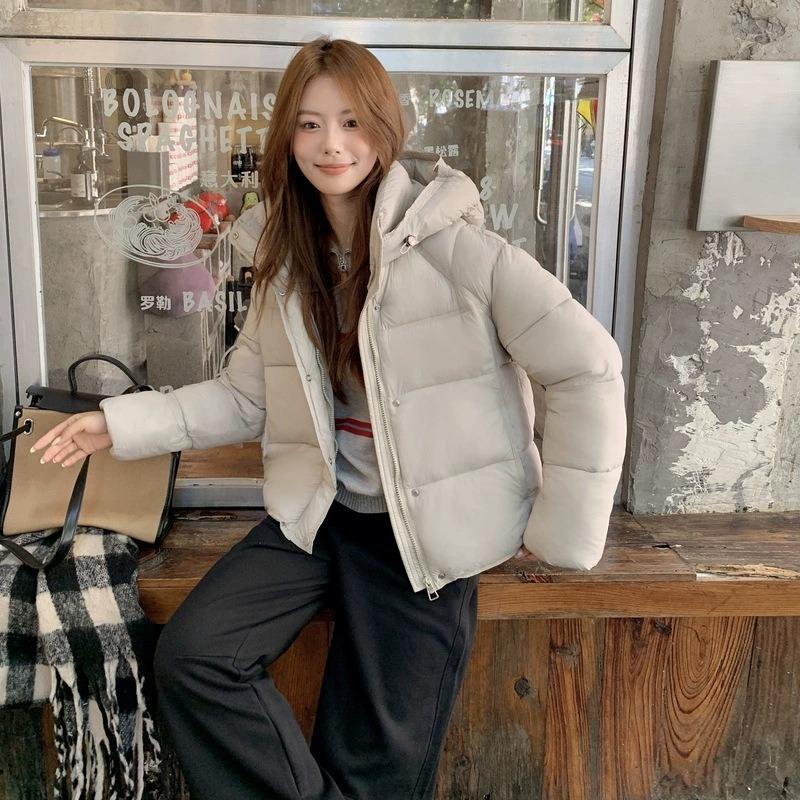 Cloud Puff Down Cotton Clothes Women's Short New High-end Loose Hooded Bread Clothes Cotton Clothes Tide