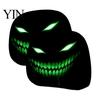 Easy Clean Seat Covers 2Pcs Spooky Car Headrest Covers, Cartoon Evil Face Auto Polyester Protectors, Elastic Protectors for Cars Trucks SUVs