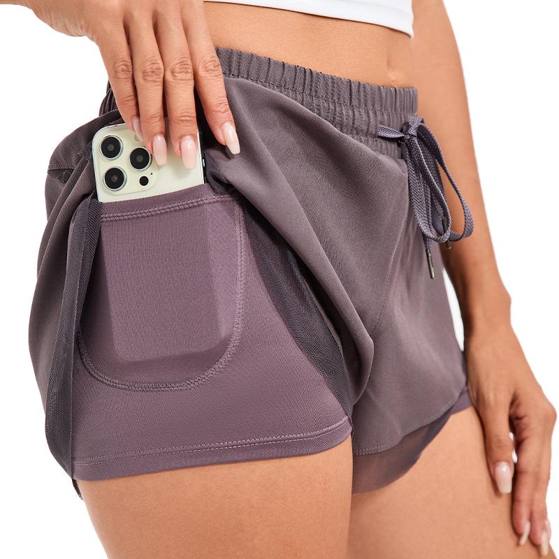 Women's Quick-Dry High-Waisted Running Shorts with Inner Lining