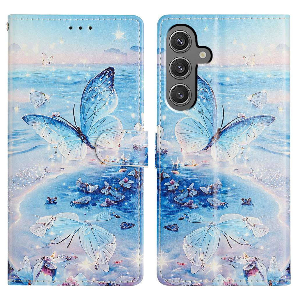 For Samsung Galaxy A35 5G Wallet Phone Case PU Leather Flip Cover with Stand Card Holder Painted Design