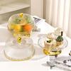 Vintage Style Glass Cake Stand with Dome Lid 360-Degree Clear Visibility Cake Plate Cakes Cupcakes Pastries Fruit Stand