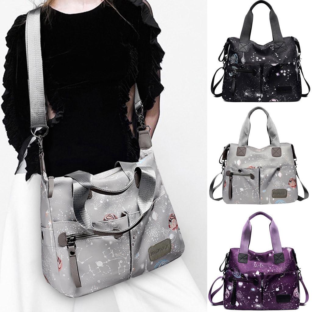 

Модная женская сумка из ткани Оксфорд с узором, дорожная сумка на плечо, ручная сумка, сумка для мамы