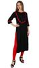 Bimba Women Black Red Rayon Tunic 3 4 Sleeve Kurta Kurti Casual Summer