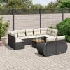 VidaXL Garden Lounge Set with Cushions 10 Pcs, Patio Sofas, Patio Furniture Set, Outdoor Furniture, Black 3257484