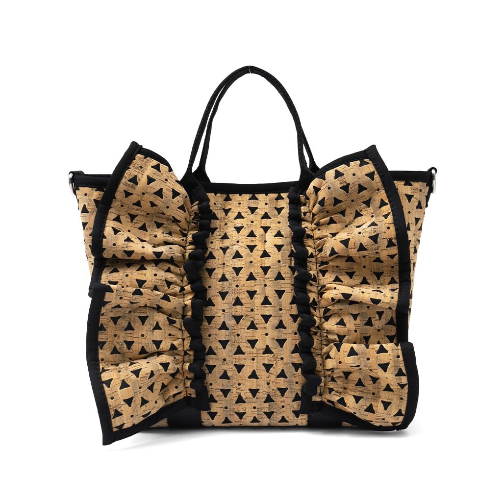 

VITAFELICE Neoprene Frill Tote Bag for Women 2-Way (ubb-sp-0239) (Cork)