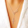 New Punk Minimalist Infinity Luck 8 Cross Leaf Pendants Necklaces For Women Jewelry Clavicle Chain Collier