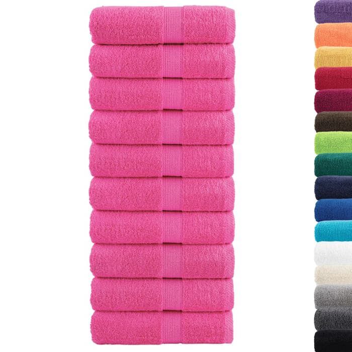 VidaXL Serviettes de toilette Premium SOLUND 10 pièces Rose 30 x 30 cm 600 g/m² 137517