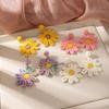 Colorful Daisy Woven Earrings - Seaside Resort Style for Women
