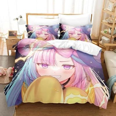 Anime Kawaii Dziewczyny Iono Pościel Zestaw Pościeli Drukowany Zestaw Łóżka Z Poszewką na Poduszkę Poszewką na Kołdrę Miękka Rozmiar Queen King Pościel Domowa Dla Dorosłych Dzieci