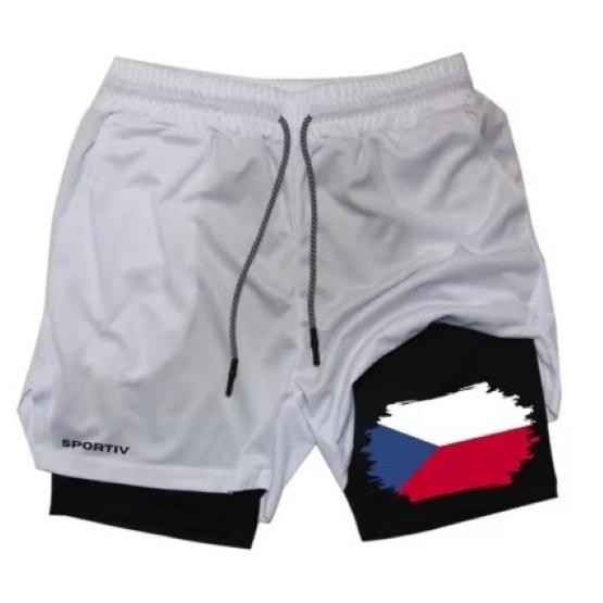 Tschechische Flagge Camouflage Muay Thai Kickboxshorts Herren Damen Unisex Sportbekleidung Doppellagig Schnelltrocknend Atmungsaktiv Training Sport Fitnessstudio Workout