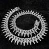 Hip Hop 21MM Shiny spike Cuban Link Chain Bracelets Women Men Rhinestone Iced Out Chain Bracelet Punk Christmas Jewelry Gift