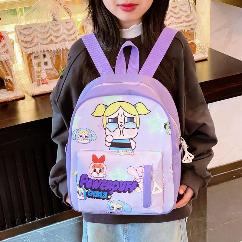 Puff Power Girls Large Capacity Backpack Kids Cartoon Schoolbag Waterproof