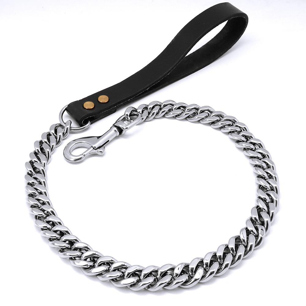 

Stainless Steel Golden Pet Dog Traction Chain Titanium Steel Traction Dog Chain 19mm*60cm（2FT)