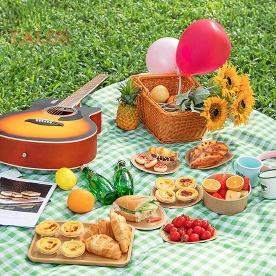 Utomhus Picknickfilt Bärbar Extra Stor Vattentät Sandtät Strandmatta Vikbar Rektangel Camping Fuktsäker Matta med Bärrem