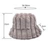 Winter Warm Rabbit Ladies Large Outdoor Terry Towelling Faux Fur Vintage Girls Plush Fur Thicken Stripe Bucket Cap Hat